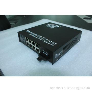 1 fiber 8 RJ45 Media Converter
